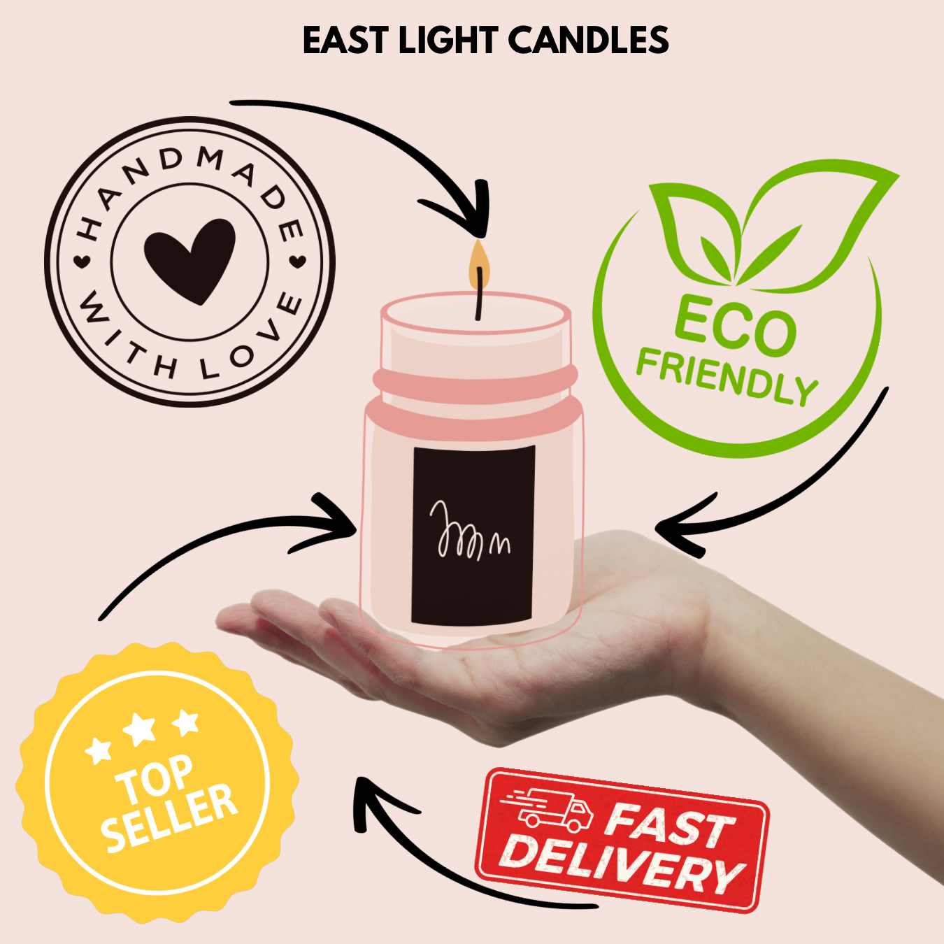 Fairground Sweets Kerze in Tasse | Dessert Candle | Geschenkidee | Handmade Soy Candle | Süße Dekokerze