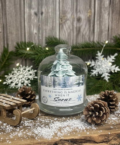 Duftkerze When it Snows  | Kerze Kuppelglas 250ml | Winter | Kerze Handgemacht |  Bookish Candle | Soy Vegan Candle | Hygge Candle