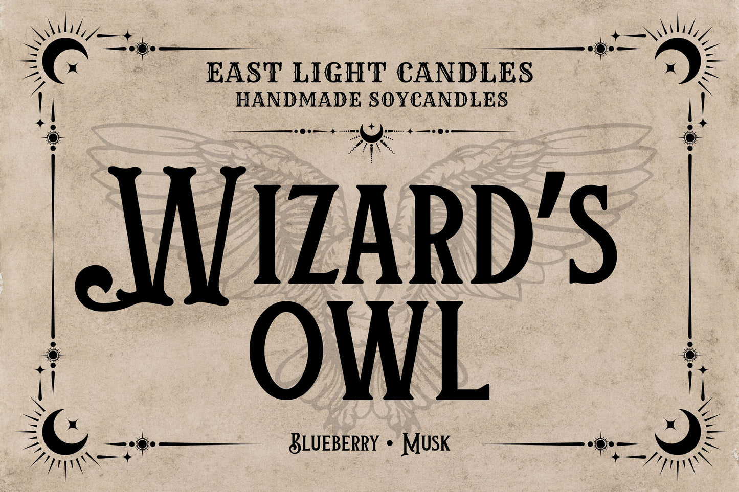 Wizard‘s Owl Kerze | Wizard Buchkerze Handgemacht | Duftkerze Sojawachs | Natürliche Kerze personalisierbar | Geschenkidee für Kerzenfans