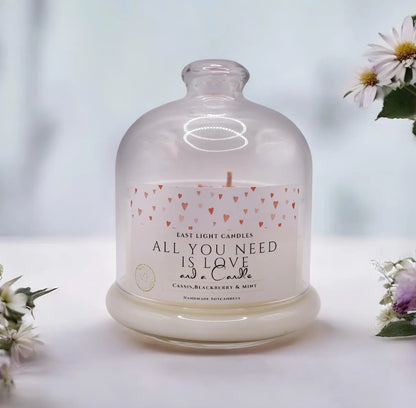 All you need is Love Kerze | Duftkerze |Kuppelglas 250ml | Kerze Handgemacht | Sojawachskerze Handgemacht |