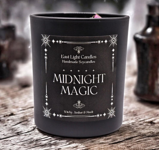Midnight Magic Kerze | Witchy Kerze Handgemacht | Duftkerze Sojawachs | Spirituelle Vegane Kerze personalisierbar | Geschenkidee