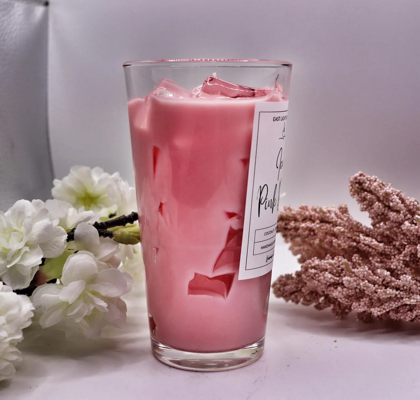 Iced Pink Drink | Foodcandle Handgemacht | Duftkerze Sojawachs | Natürliche Kerze personalisierbar | Geschenkidee für Kerzenfans