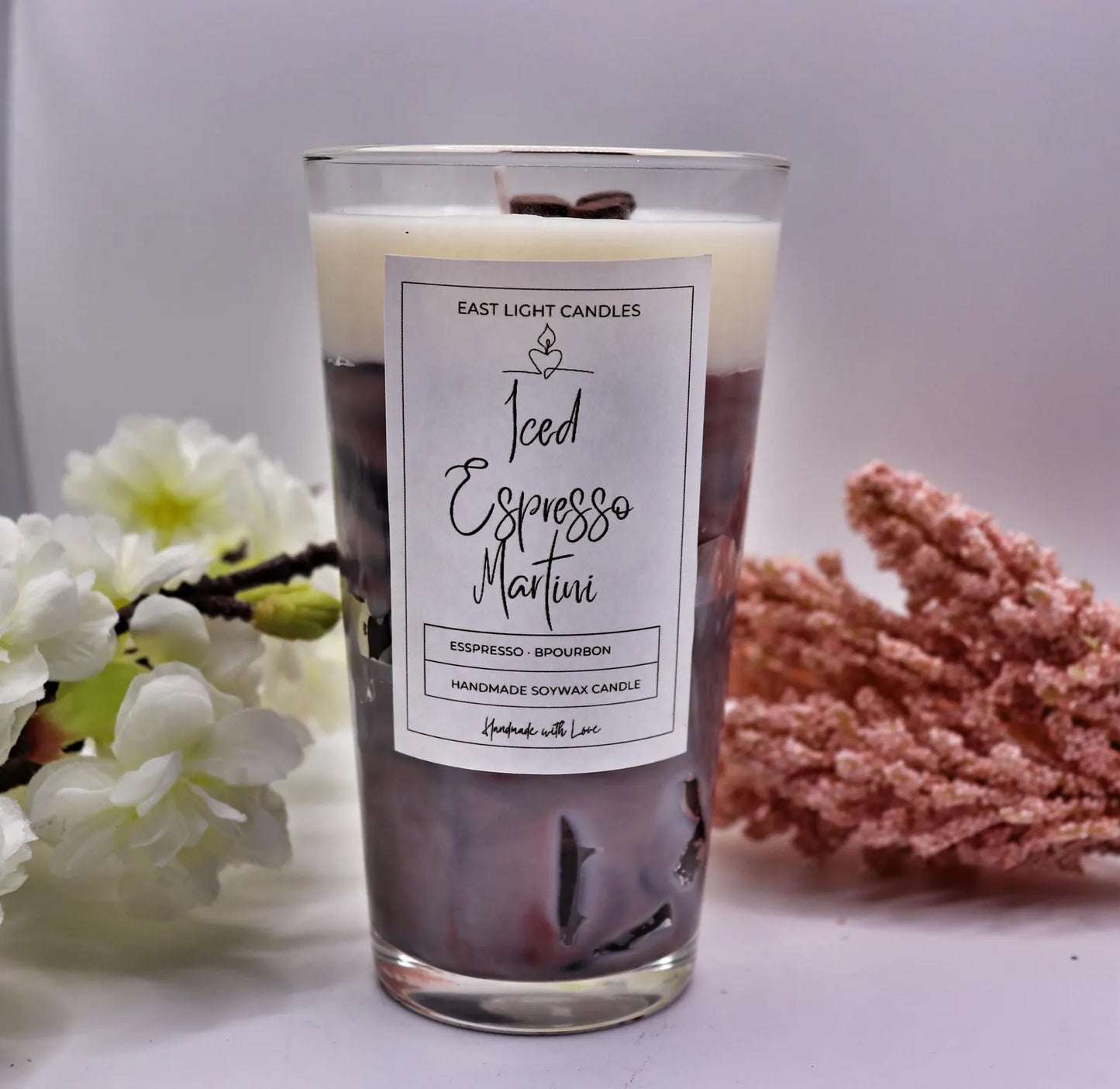 Iced Espresso Martini Kerze  | Foodcandle Handgemacht | Duftkerze Sojawachs Kerzengel| Natürliche Kerze personalisierbar | Geschenkidee