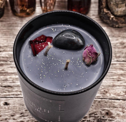 Midnight Magic Kerze | Witchy Kerze Handgemacht | Duftkerze Sojawachs | Spirituelle Vegane Kerze personalisierbar | Geschenkidee