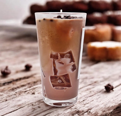 Caramel Coffee Latte Kerze | Foodcandle Handgemachte | Duftkerze Sojawachs | Vegane Kerze personalisiert | Geschenkidee für Kerzenfans