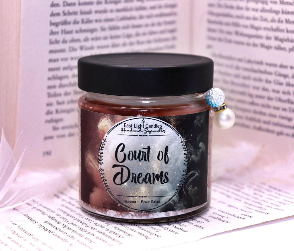 Court of Dreams Kerze | Das Reich der 7 Höfe | Buchkerze Handgemacht | Duftkerze Sojawachs | Natürliche Kerze | Geschenkidee für Kerzenfans