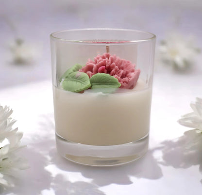 Fresh Cut Flowers Kerze | Buchkerze Handgemachte | Duftkerze Sojawachs | Vegane Kerze personalisiert | Geschenkidee für Kerzenfans