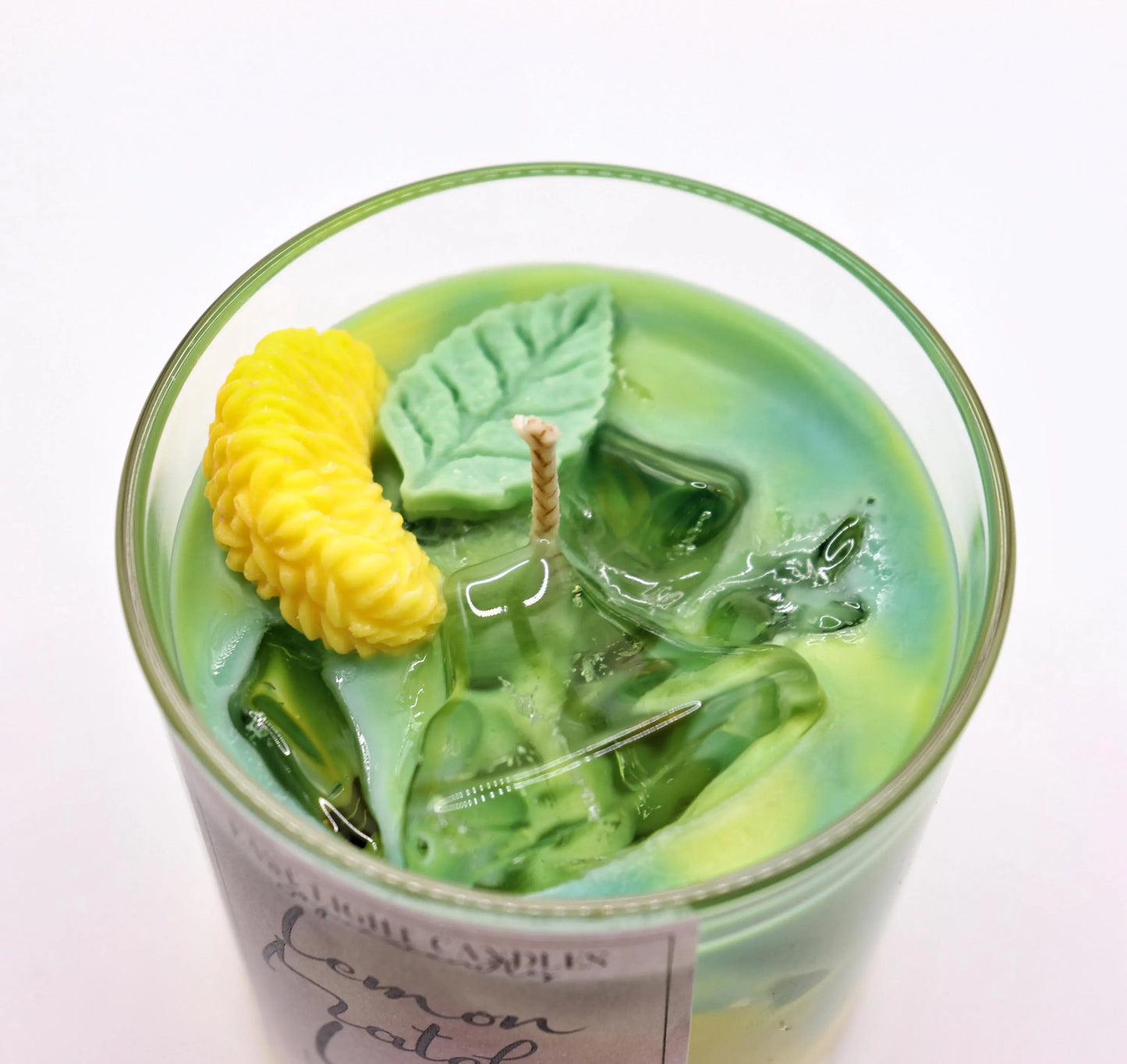 Lemon Matcha Latte Kerze | Foodcandle Handgemacht | Duftkerze Sojawachs | Gel Kerze personalisierbar | Geschenkidee für Kerzenfans