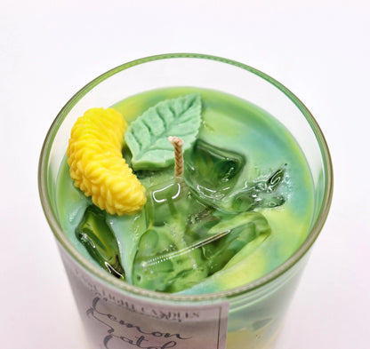 Lemon Matcha Latte Kerze | Foodcandle Handgemacht | Duftkerze Sojawachs | Gel Kerze personalisierbar | Geschenkidee für Kerzenfans