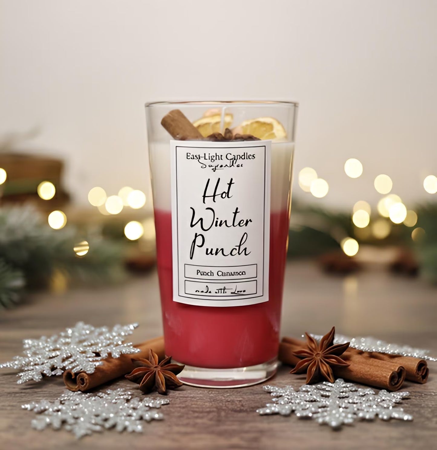 Hot Winter Punch Kerze | Winter-Weihnachten | handgemachte Duftkerze | Foodcandle | Sojawachskerze & Kerzengelkerze