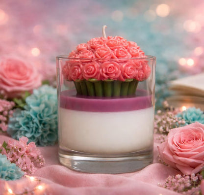 Flieder Vanilla Duftkerze | Rosenbouquet Kerze mit Spruch (Kopie)