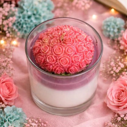 Flieder Vanilla Duftkerze | Rosenbouquet Kerze mit Spruch (Kopie)